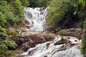 A waterfall
