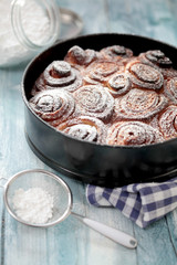 Zimtschnecken Kuchen in der Form