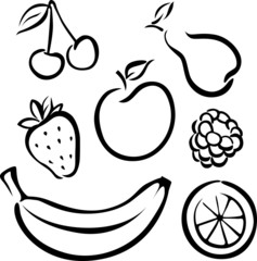 Set of vector fruit icons