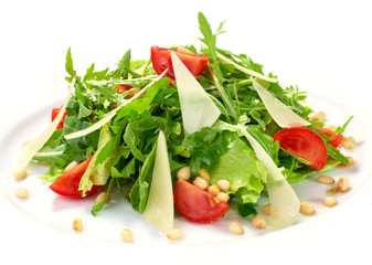 fresh salad with vegetables and parmesan