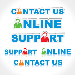 contact us  sticker vector