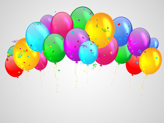 Background with multicolored balloons. Illustration.