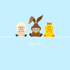 Lamb, Bunny & Duck Blue