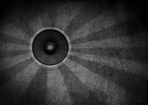 Black and white grunge starburst speaker