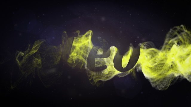 Leo Zodiac Text and Sign in Particle - HD1080