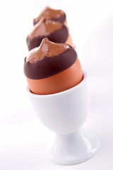chocolate mousse in egg cup