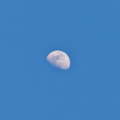 Moon on blue sky