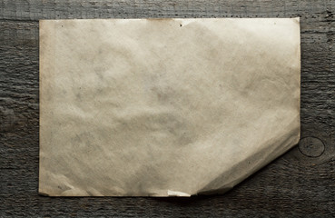 old paper on wooden background