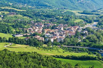 Panoramic view of Bettola. Emilia-Romagna. Italy.