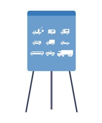 Camions dans un paperboard