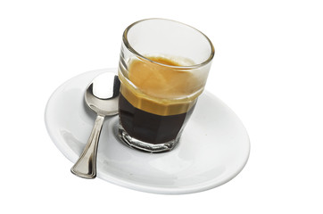 hot coffee with milk cream and chocolate pieces