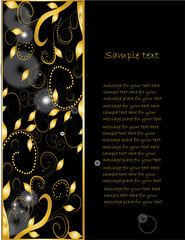 Summer vector golden floral banner for vintage design. eps 10.