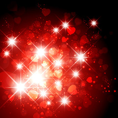 Heart and Star Holiday Background