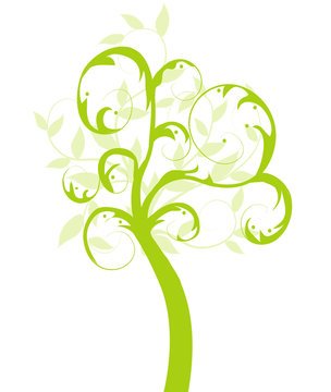 vector ecology green tree