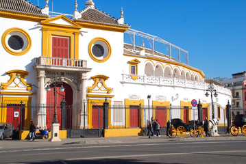 COCHE DE CABALLOS. SEVILLA, PLAZA DE TOROS