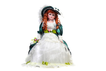 Isolated red-haired doll