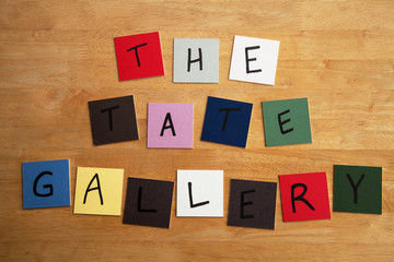 'THE TATE GALLERY' words / letters on tiles - The Arts, Painting