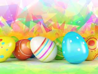 Easter eggs on a color background