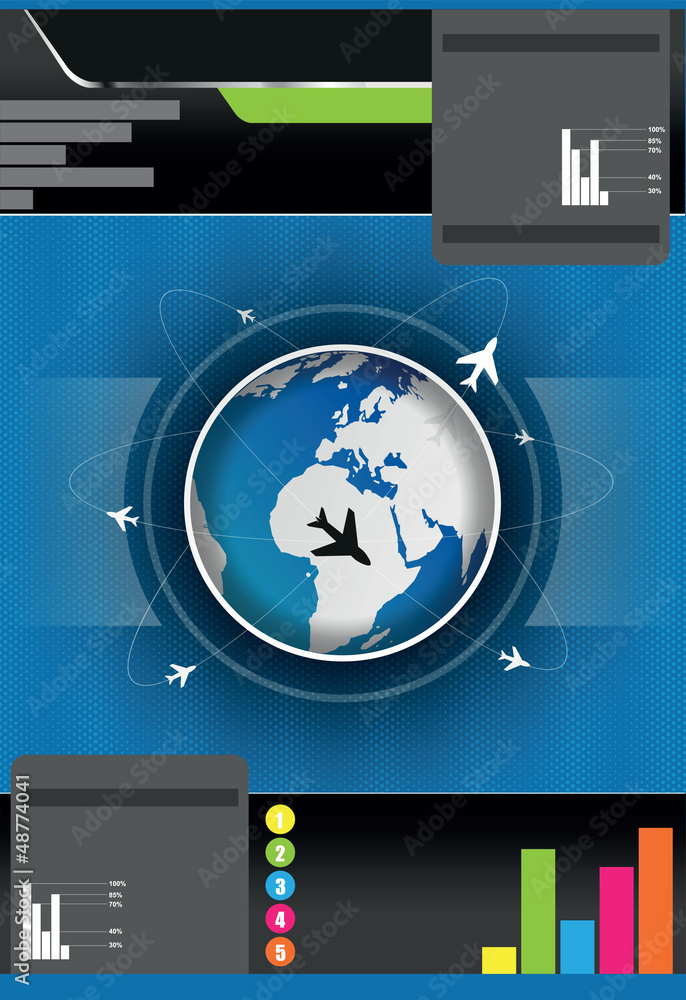 Poster vector brochure background with globe