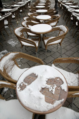 Fototapeta na wymiar Caffee garden on snow