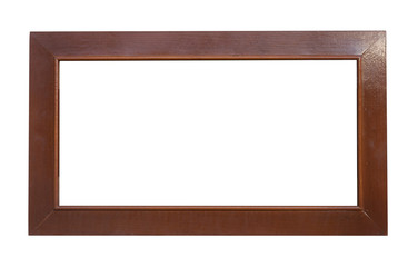 Wooden picture frame isolated on white background