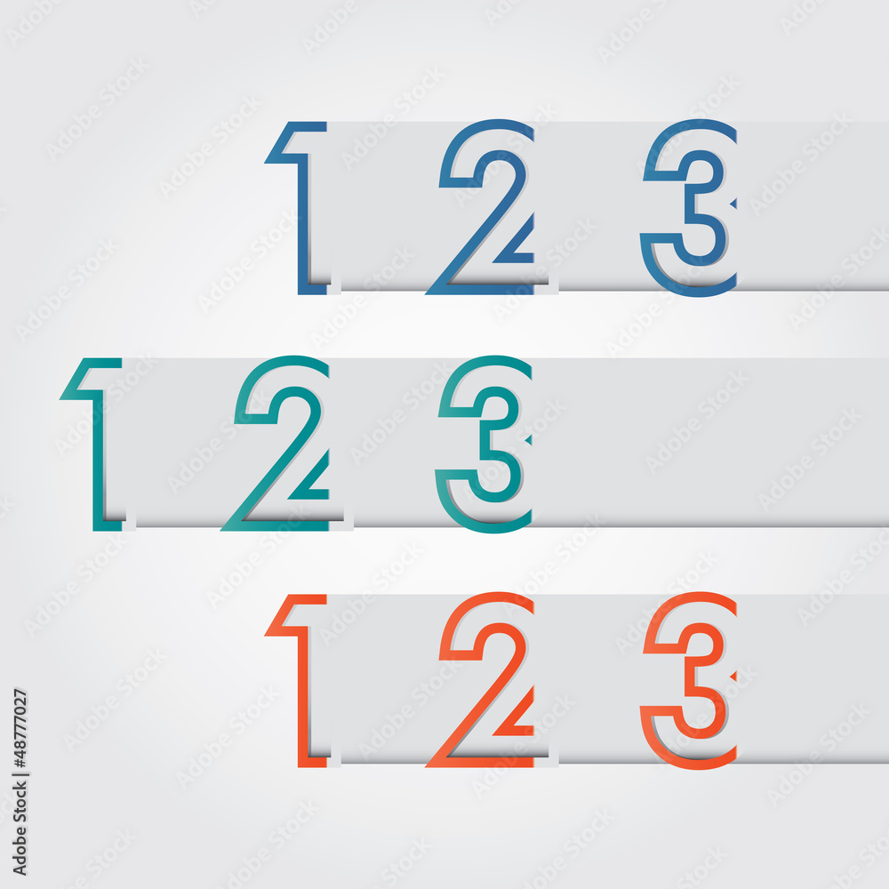 Canvas Prints vector numbered banners