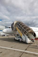 ladder in a private jet