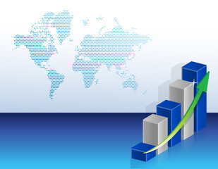 modern business graph map graphic background