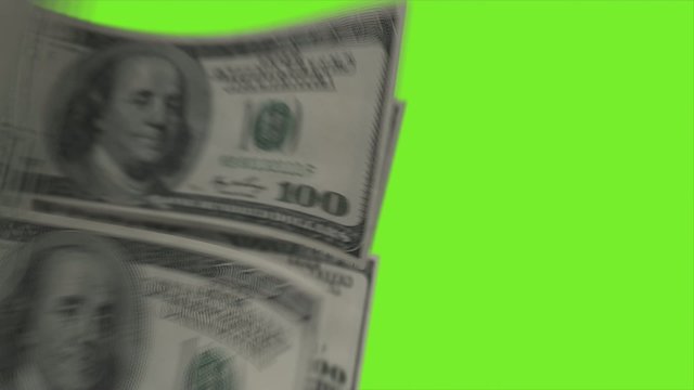 цикличное вращение 100 долларовых купюр
