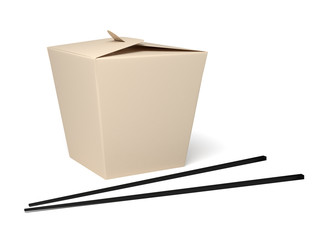 Chinese food box with white background