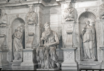 Moses by Michelangelo in San Pietro in Vincoli, Rome,Italy