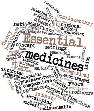 Word cloud for Essential medicines