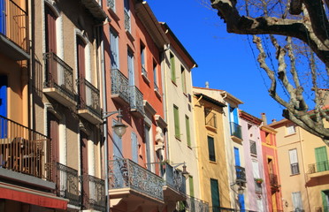 maisons colorées à Collioure.