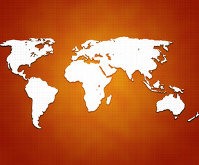 Orange World Map Background