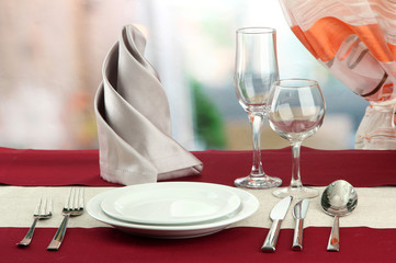 holiday table setting at restaurant