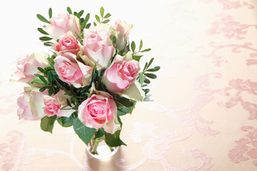 Bouquet of fresh pink roses