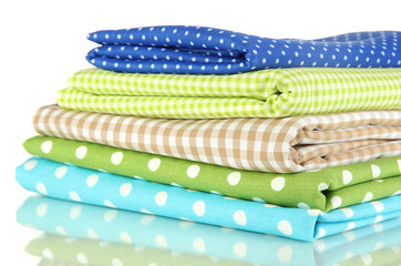 Color mottled fabrics isolated on white