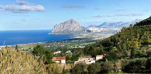 panoramica di San Vito Lo Capo visto a Erice a Trapani