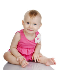 smiling little child baby . isolated on white