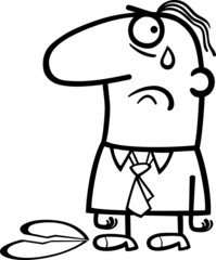 sad man on valentines day cartoon