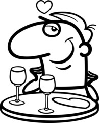 man waiting on valentines day cartoon