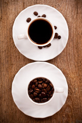 two cups full of coffee