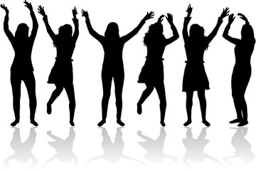 Fototapeta premium silhouettes of women