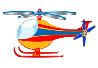 Fototapete Illustration des Cartoon-Hubschraubers © santa43