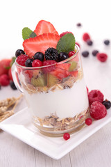 yogurt with muesli and berries