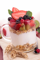 yogurt with muesli and berries