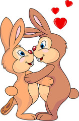 Fototapeta premium Rabbit couple kissing