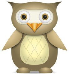 kleine Eule mit braunen Augen