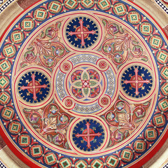 Fototapeta na wymiar mosaic interior of a medieval palace (Eastern Europe)