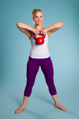 Girl and kettlebell